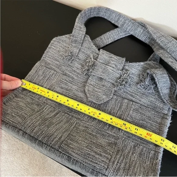 Vintage Au Terroir Hand Loomed Wool Tote Bag - Made in Quebec Canada 🇨🇦 - Picture 11 of 13